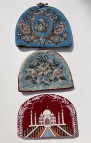 1800s Victorian Beaded Tea Cozy Lot of 3