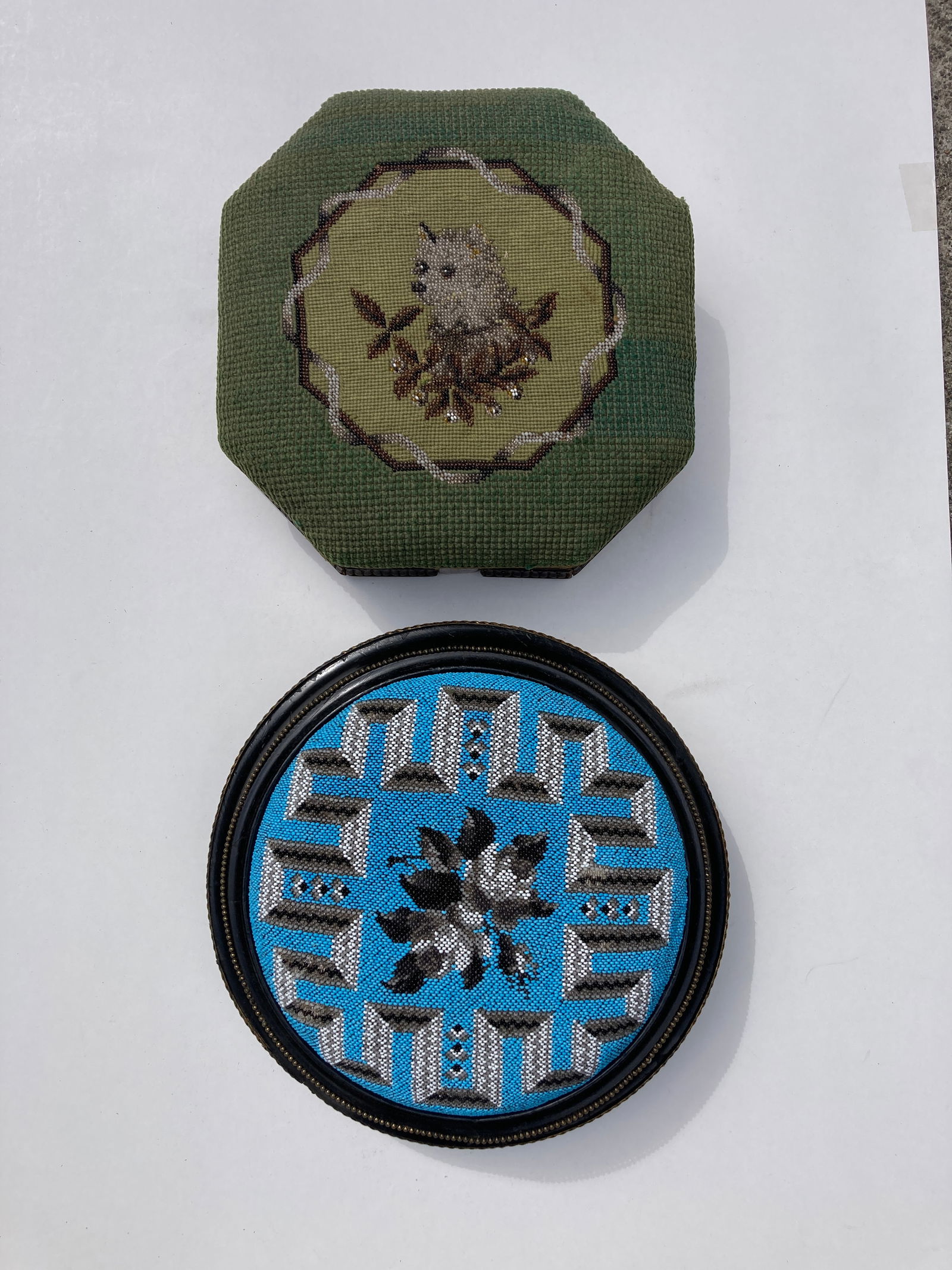 1800s Victorian Beaded Foot Stools (1 of 9)