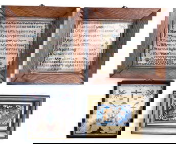 Lot of 4 Vintage Victorian Era European Beaded Samplers