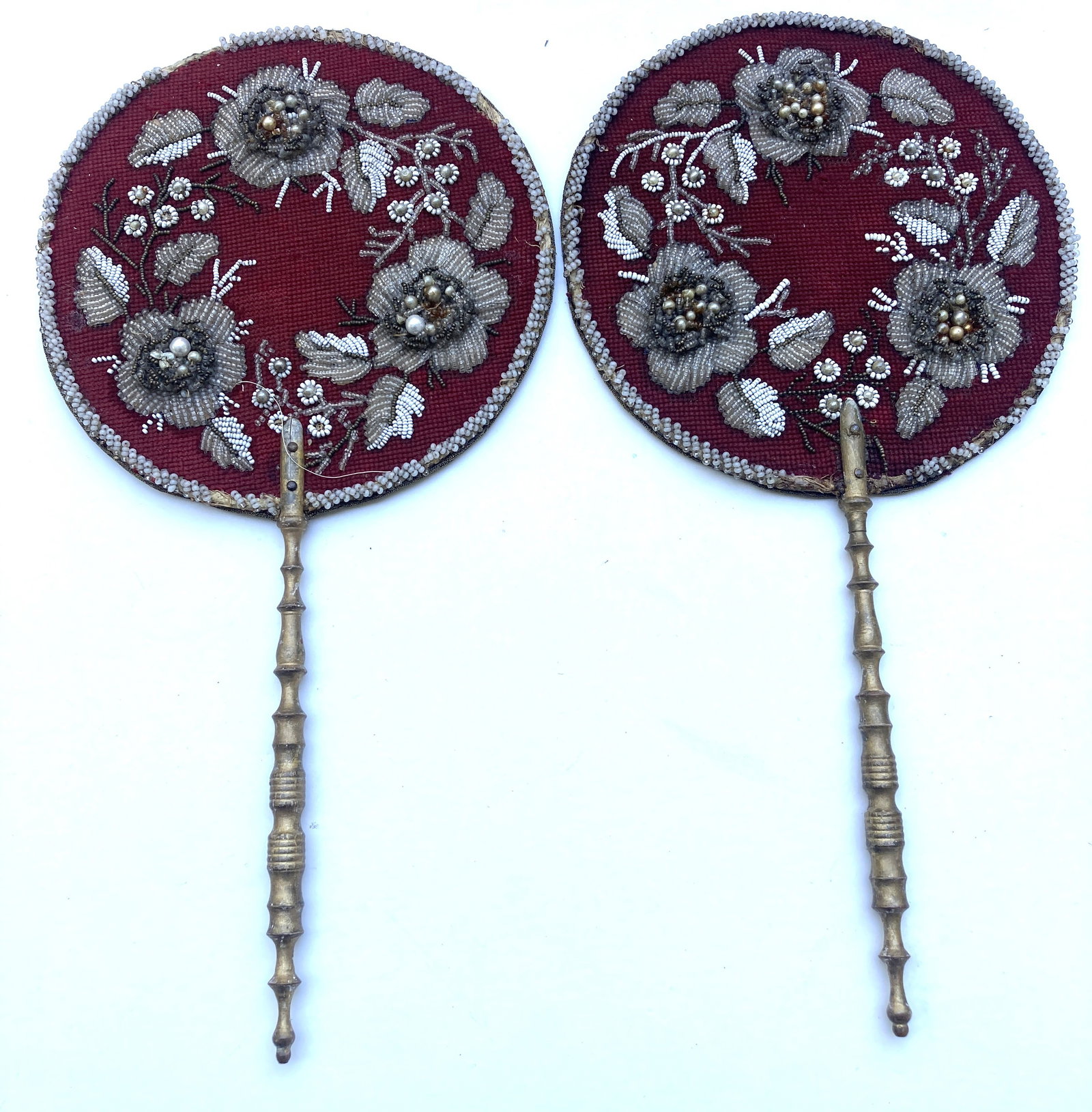 Set of Victorian Era Beaded Women's Fireplace Screens (1 of 4)