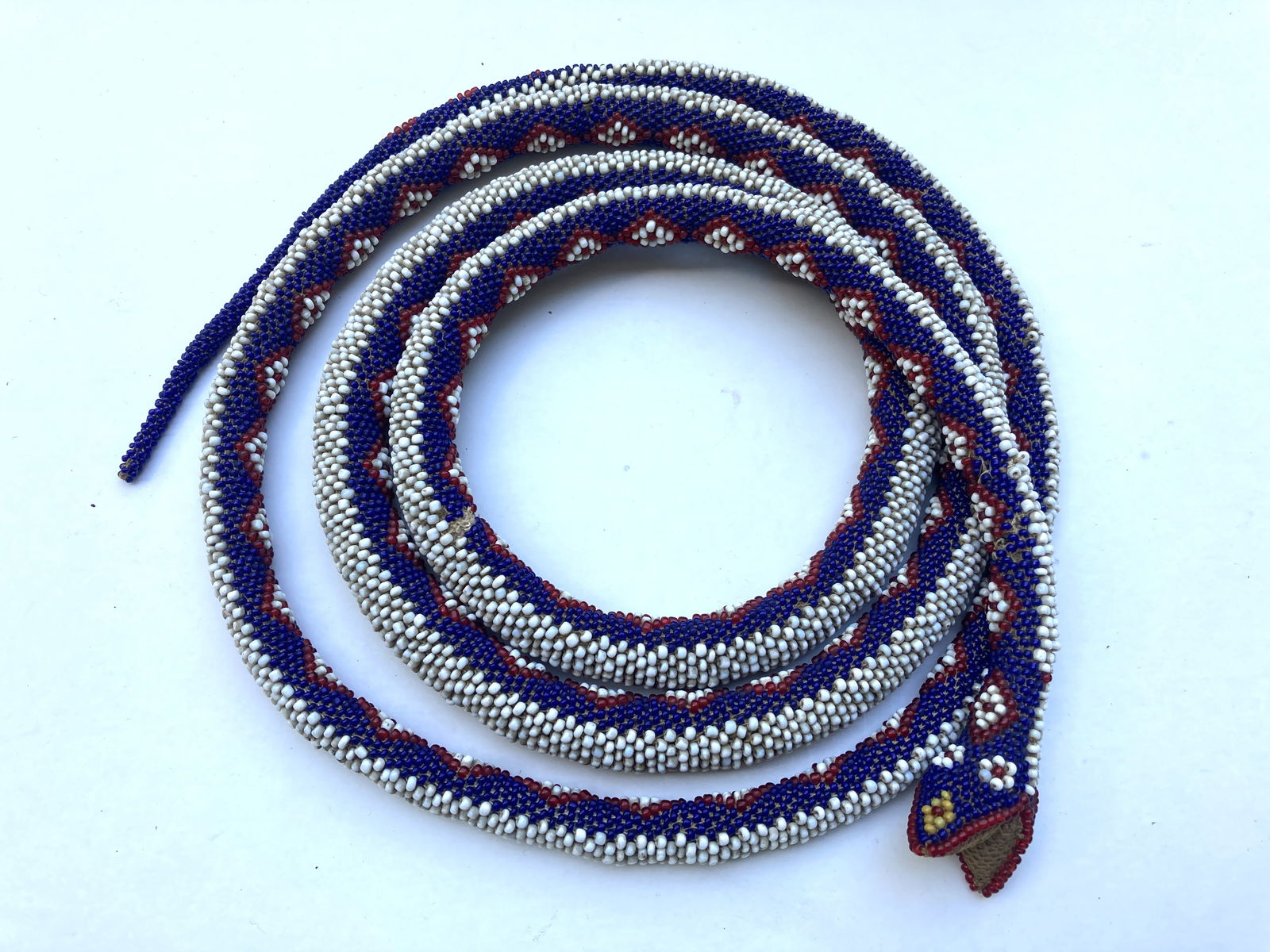 WW1 Era Turkish Turkey POW Prisoner of War Beaded Souvenir Snake: This is a very nice vintage piece. One spot of damage as shown.