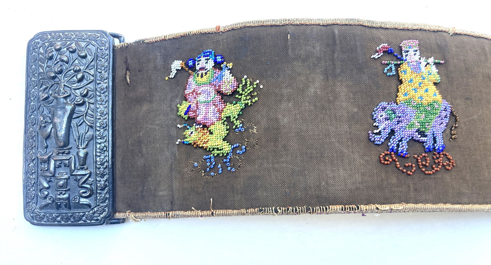 Early China Chinese Beaded Belt & Silver Buckle (1 of 10)