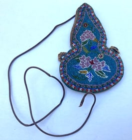 Early China Chinese Beaded Door Pouch Bag