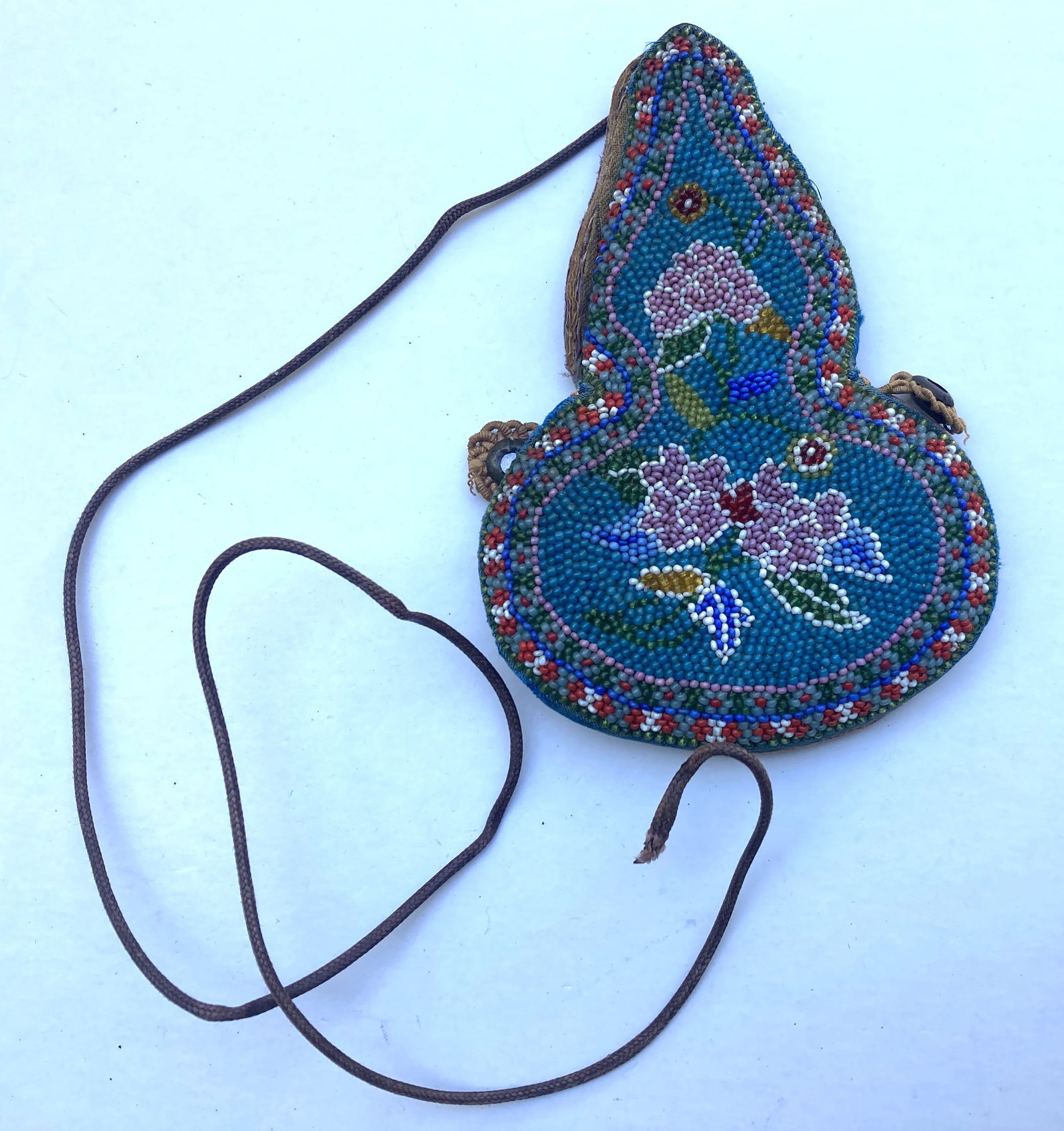 Early China Chinese Beaded Door Pouch Bag: Great vintage piece as shown