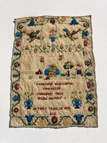Victorian Era English Beaded Souvenir Sampler