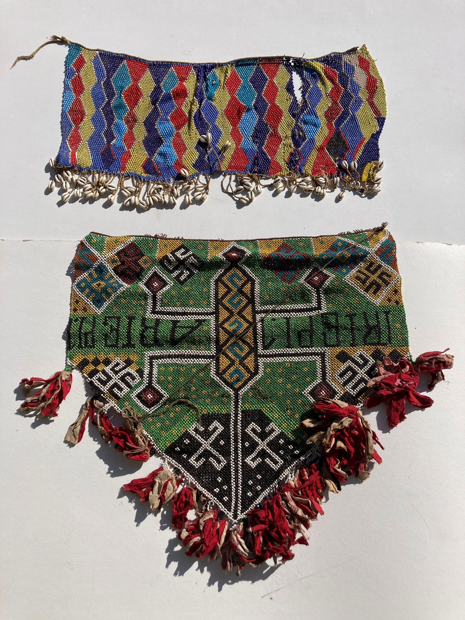 African Souvenir Beaded Friezes: This is a very nice set. Very good condition.