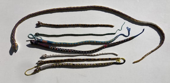 Lot of WW1 Turkish Prisoner Beaded Snake Souvenirs