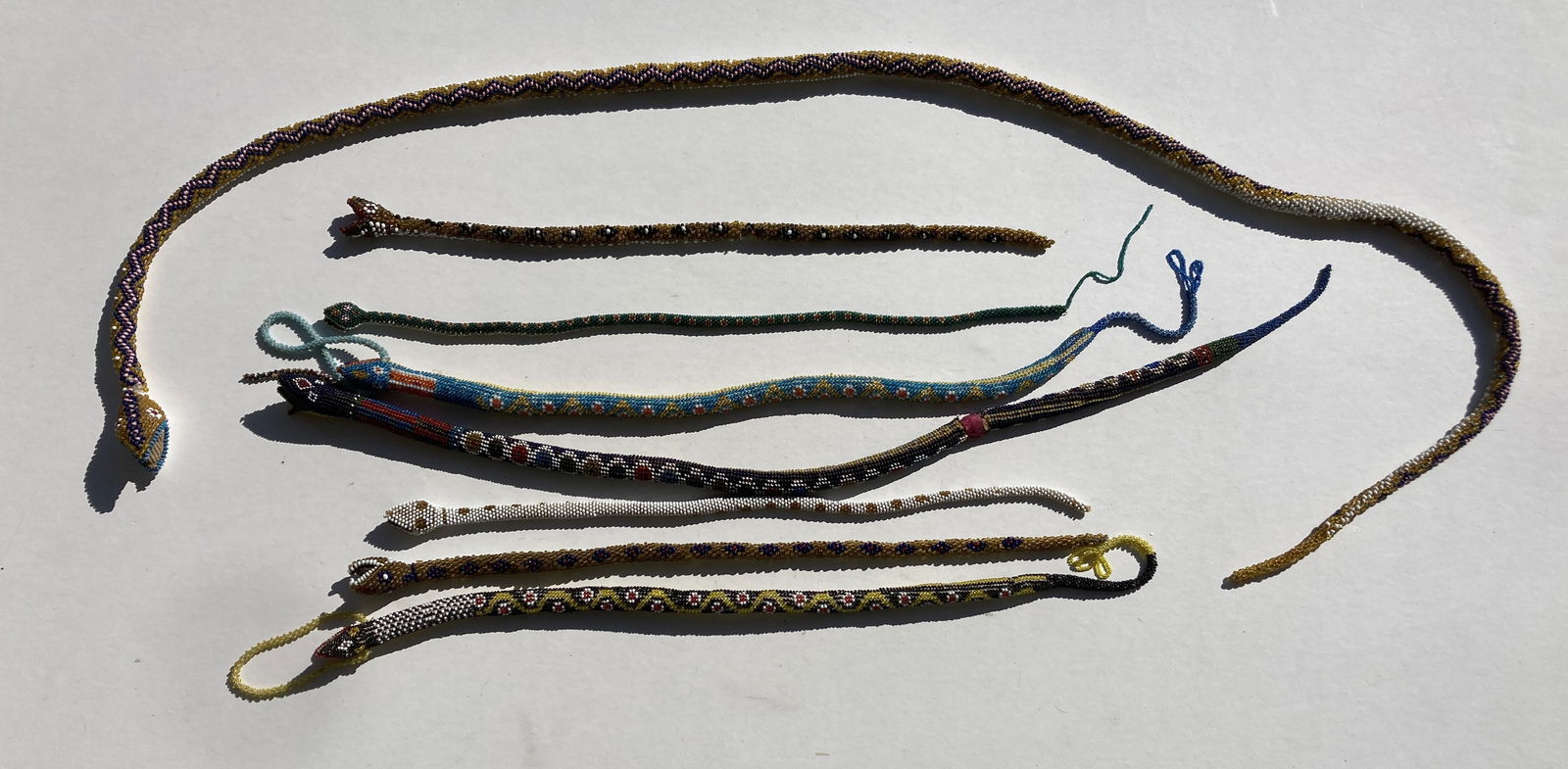 Lot of  WW1 Turkish Prisoner Beaded Snake Souvenirs (1 of 6)
