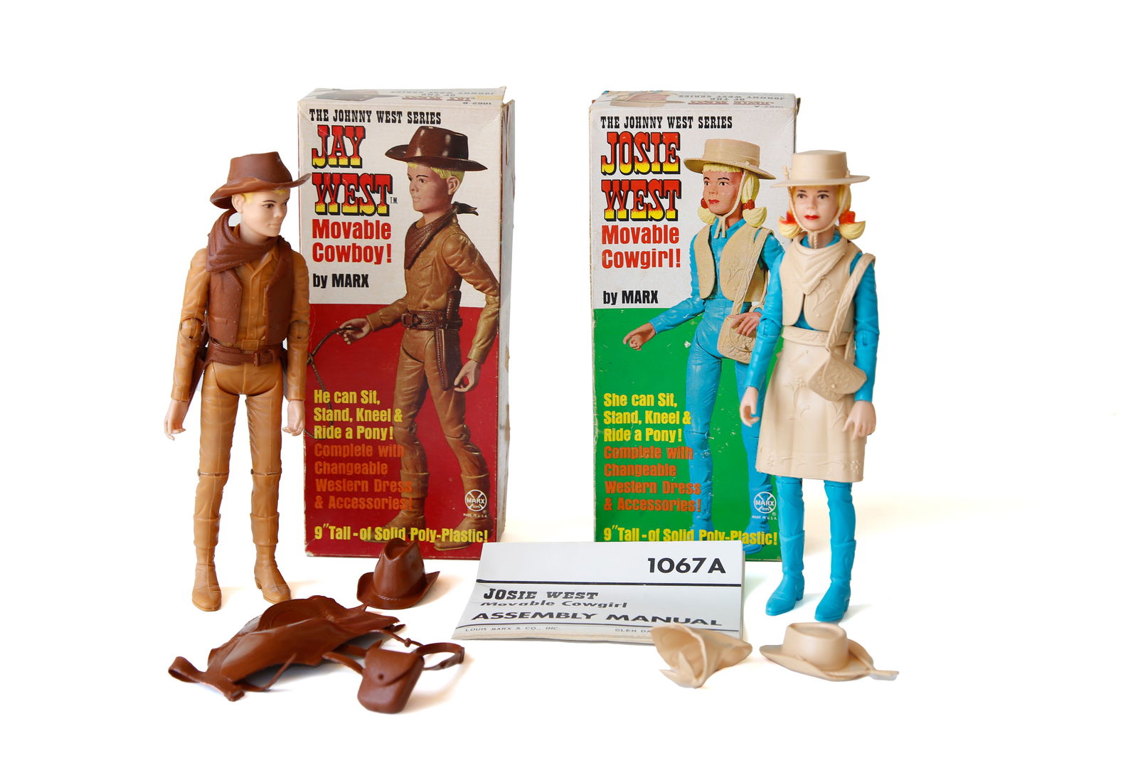 Marx Johnny West Jay Josie Action Figure Lot: Very nice action figures as shown