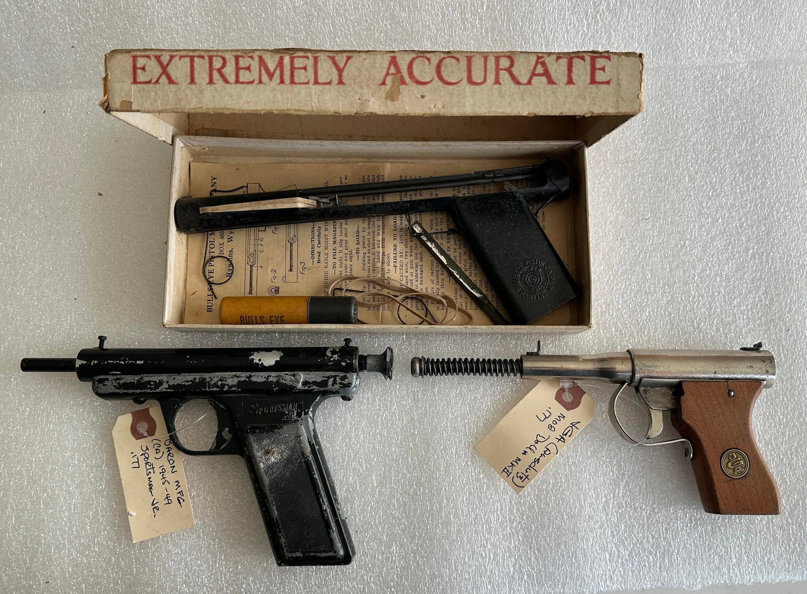 Lot of 3 Vintage Pellet Guns Target Pistols Baron JGA Bullseye (1 of 8)