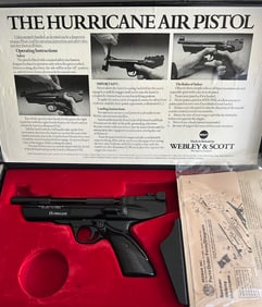 Vintage Webley Scott Hurricane .177 Air Pistol Pellet Gun in Box