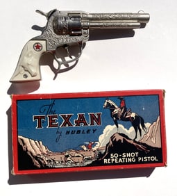Vintage Hubley Texas Texan 50 Shot Repeating Cap Gun Pistol