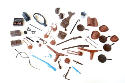 Large Lot of Marx Johnny West Accessories