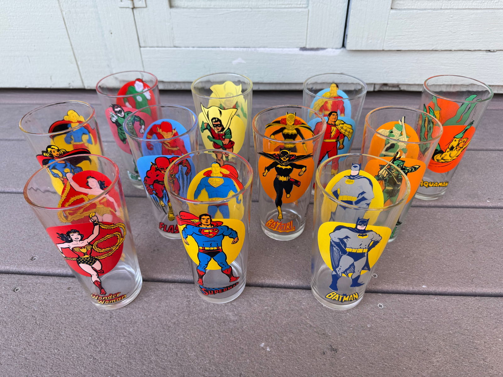 12 Piece Pepsi DC Superhero Collector Pint Glass Set from 1970s (1 of 15)