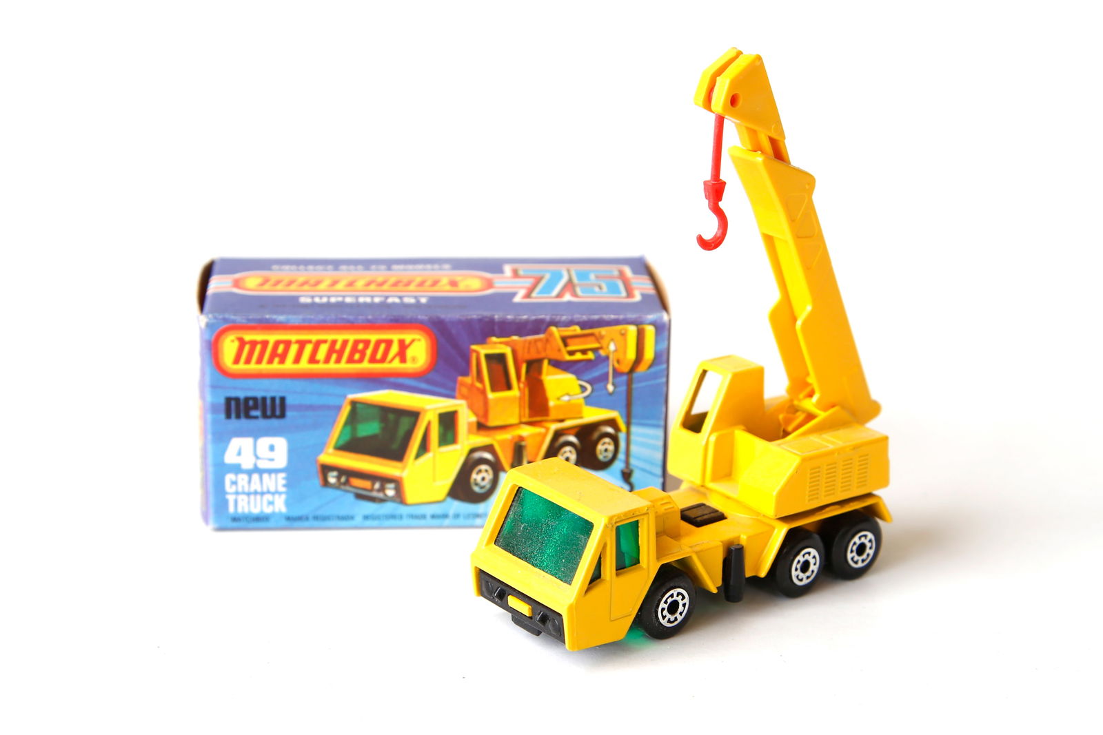 1976 Matchbox Superfast No. 49 Crane Truck Toy Car: Nice set. See pictures for details.
