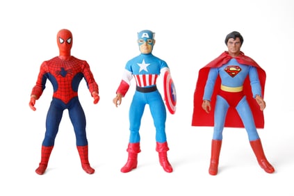 Mego Superhero Spider-man, Superman, & Captain America 12" Action Figure Set