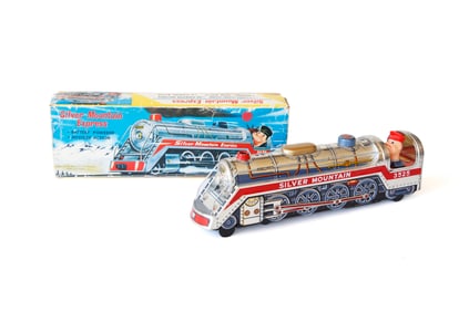 Silver Mountain Express Toy Train Made by K.K. Masutoku w/ Box