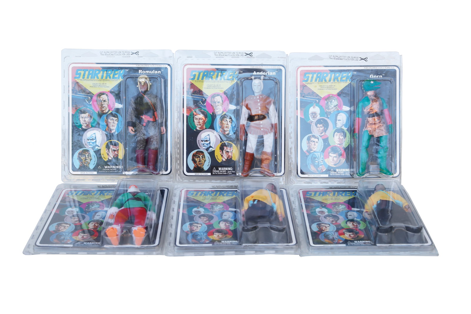 6 Piece Star Trek 8" Action Figure Lot from 2007: Nice set. See pictures for details.