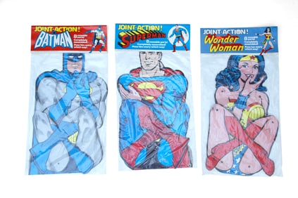Set of 3 Unopened DC Joint-Action Paper Figures - Superman Batman Wonder Woman