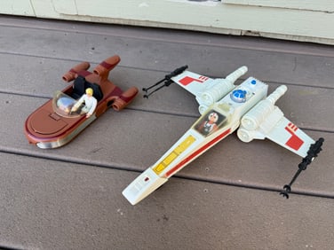Kenner Star Wars X-Wing & Land Speeder Vehicle Play Sets w/ Two Figures