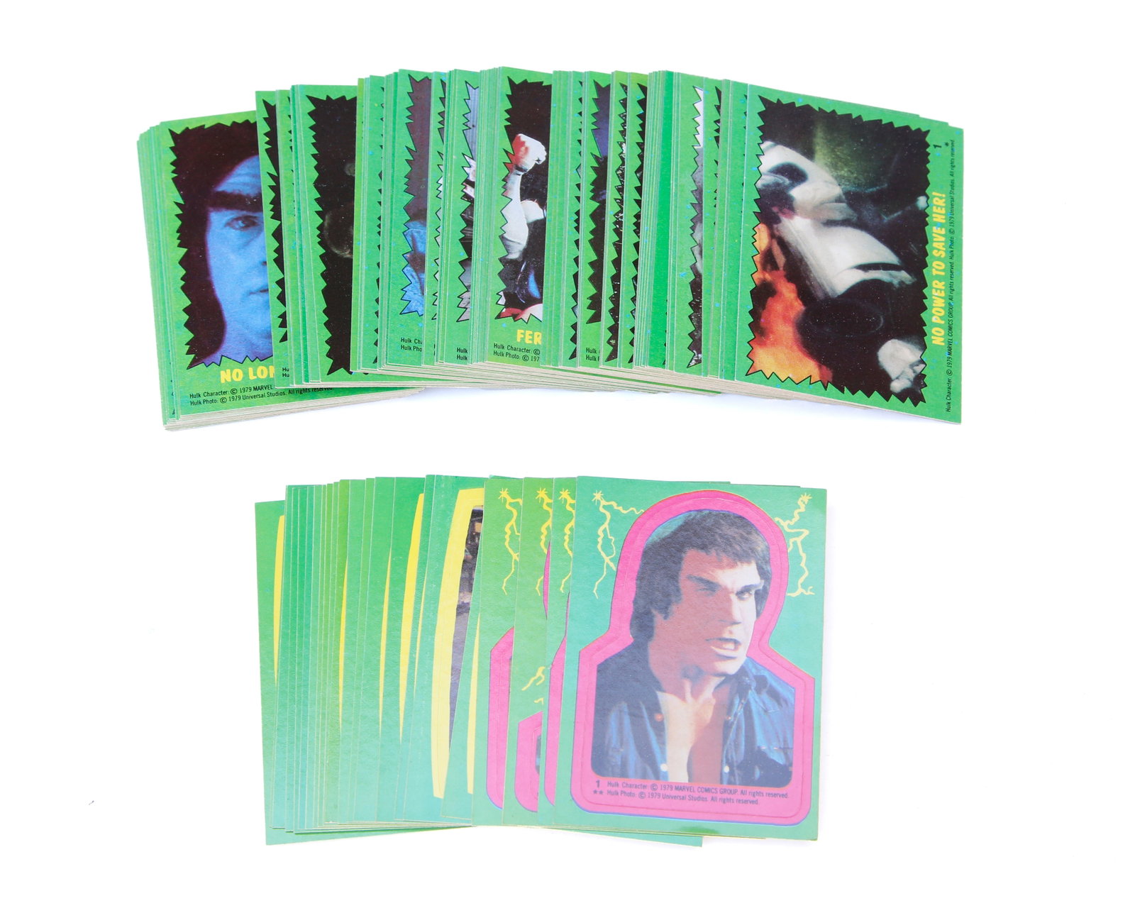 Complete 1979 Incredible Hulk Picture Trading Card Set - 88 Cards + 22 Sticker Cards: Nice set. See pictures for details.