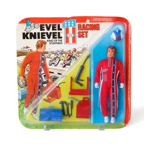 Sealed 1975 Evel Knievel Racing Set Action Figure w/ Accessories