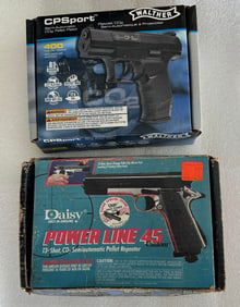 Lot of 2 Pellet Pistols in Boxes Walther CPS Sport and Daisy Power Line 45