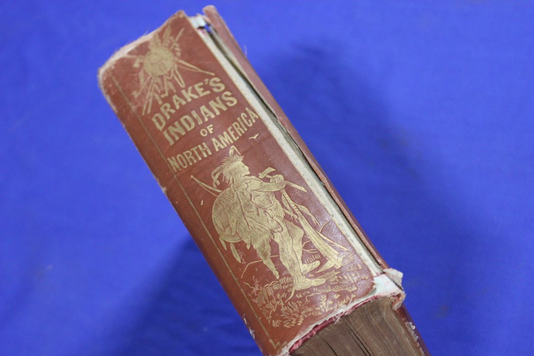 The Aboriginal Races of North America Drake, Samuel G. Philadelphia, 1859 Charles DeSilver and Son;: 6.5x9.5, 736 pages, 15th edition, embossed cloth cover in good condition apart from spine separation with gilt title and illustrations, pages in great shape with colored plates.