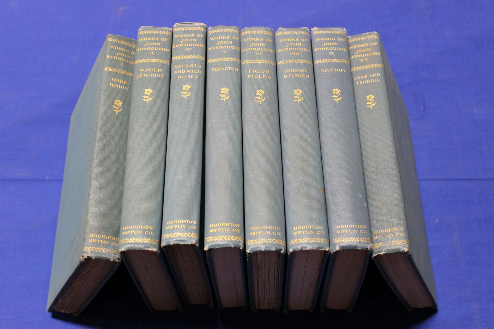 8 Volumes, The Works of John Burroughs, WakeRobin, Boston and New York