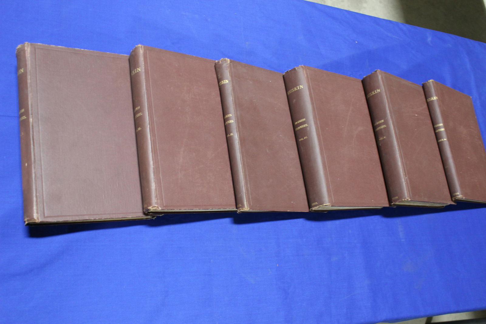 Modern Painters Vols. 1-5 w/ Index. Ruskin, John. Sunnyside, Orpington, Kent, 1888, George Allen (1 of 4)