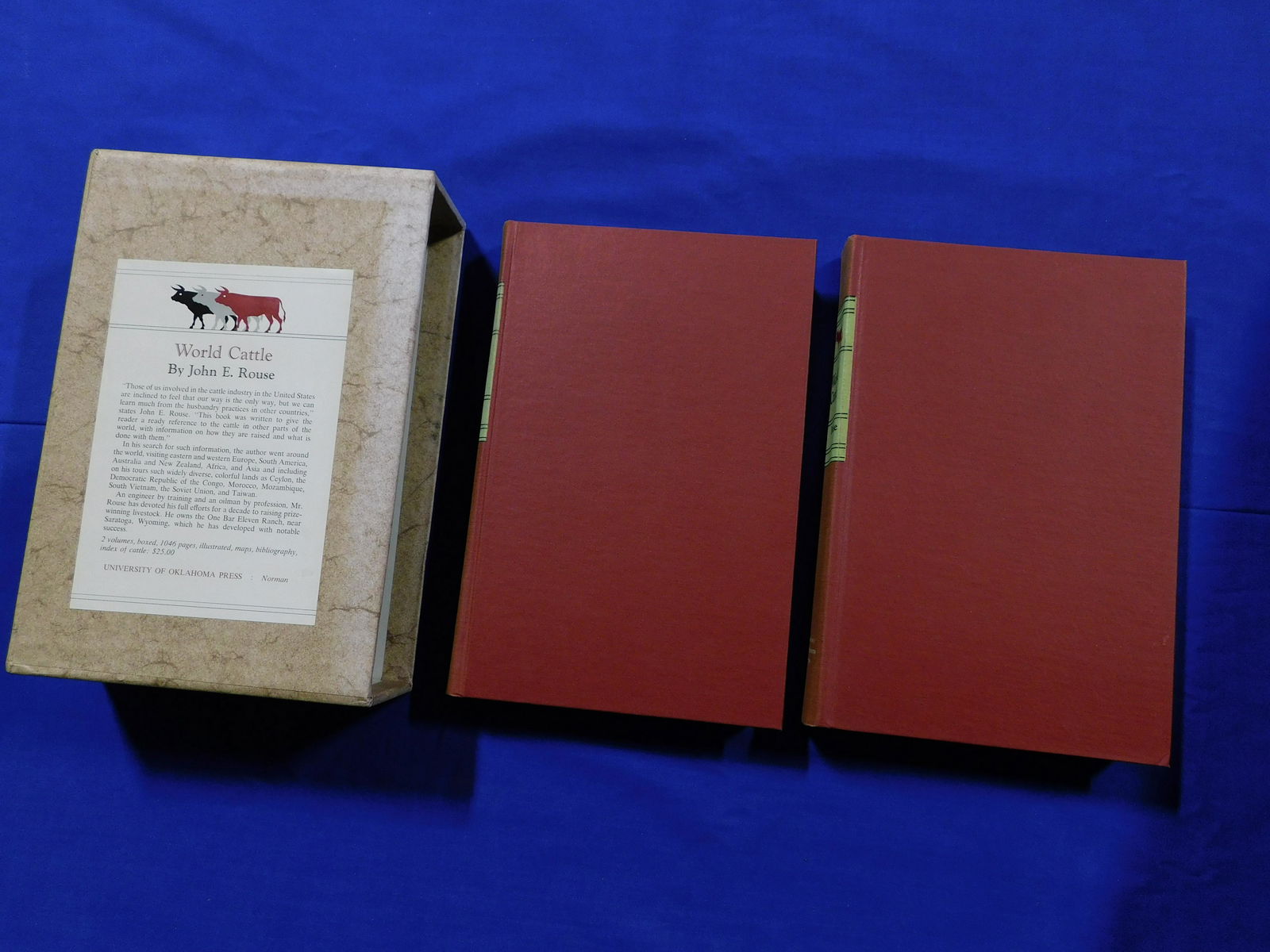 World Cattle, Vols. 1, 2, BOXED SET.  Rouse, John E.  Oklahoma, 1972, Univ. of Oklahoma Press. (1 of 3)