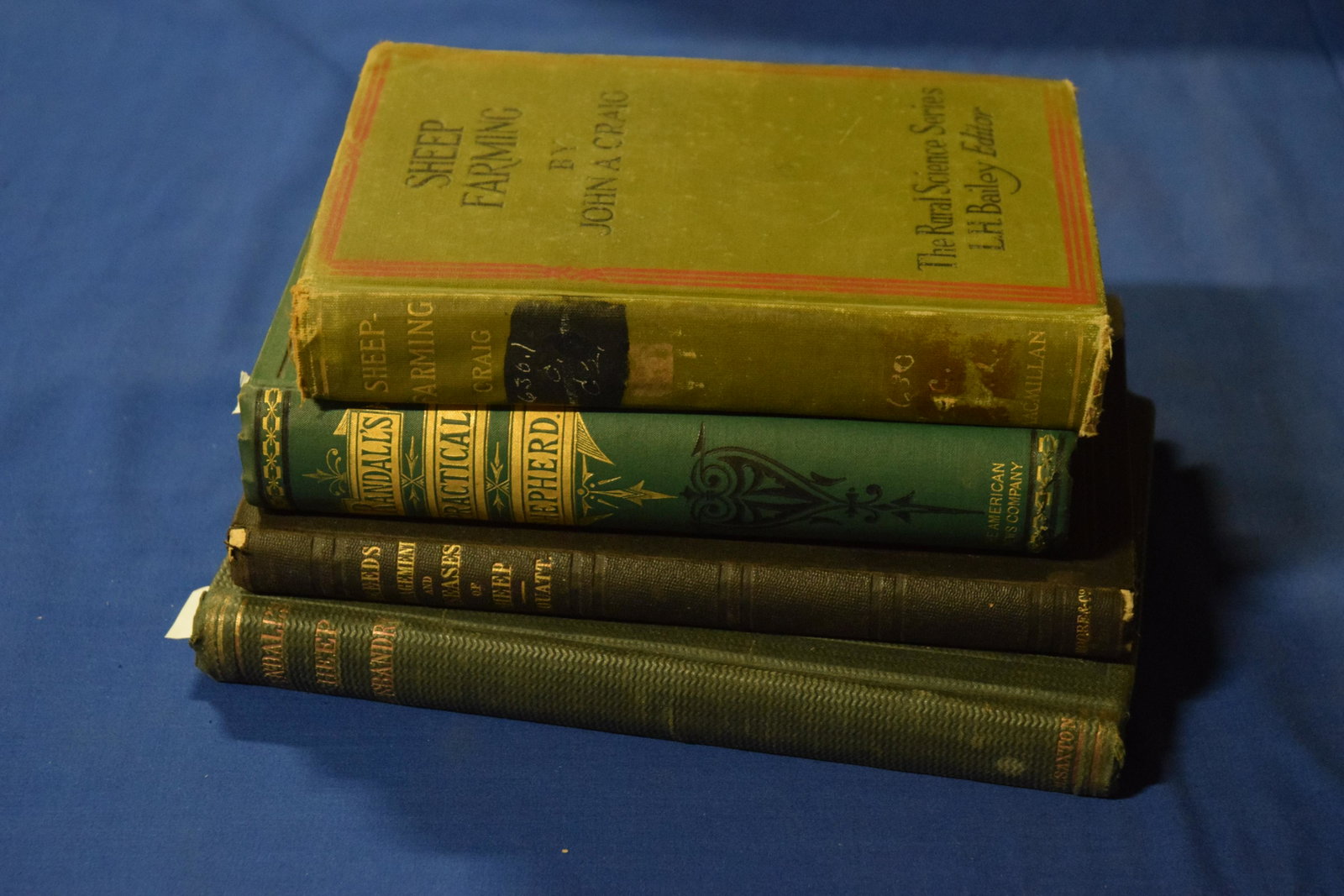 Lot of 4: Sheep: Sheep: Their Breeds, Management and Diseases; Youatt, William, New York, 1848. A.O. Moore, 6” x 9”, 159 pgs. Sheep Farming in North America by John A. Craig; New York, MacMillan Co., 5&rdq