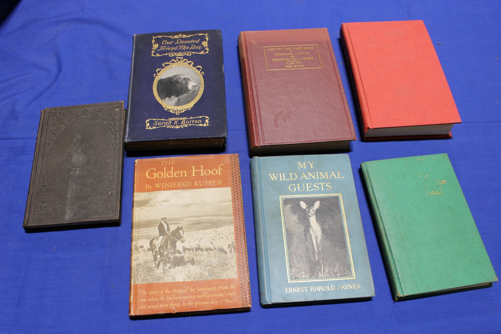 Lot of 7: Farm Stories: The Trampling Herd, Wellman, Paul I., New York, 1974. Cooper Square Publishers, 5.5” x 8.5”, 433 pgs. The Golden Hoof, Kupper, Winifred, 1945, New York, Alfred A. Knopf, 6” x 9&rdquo
