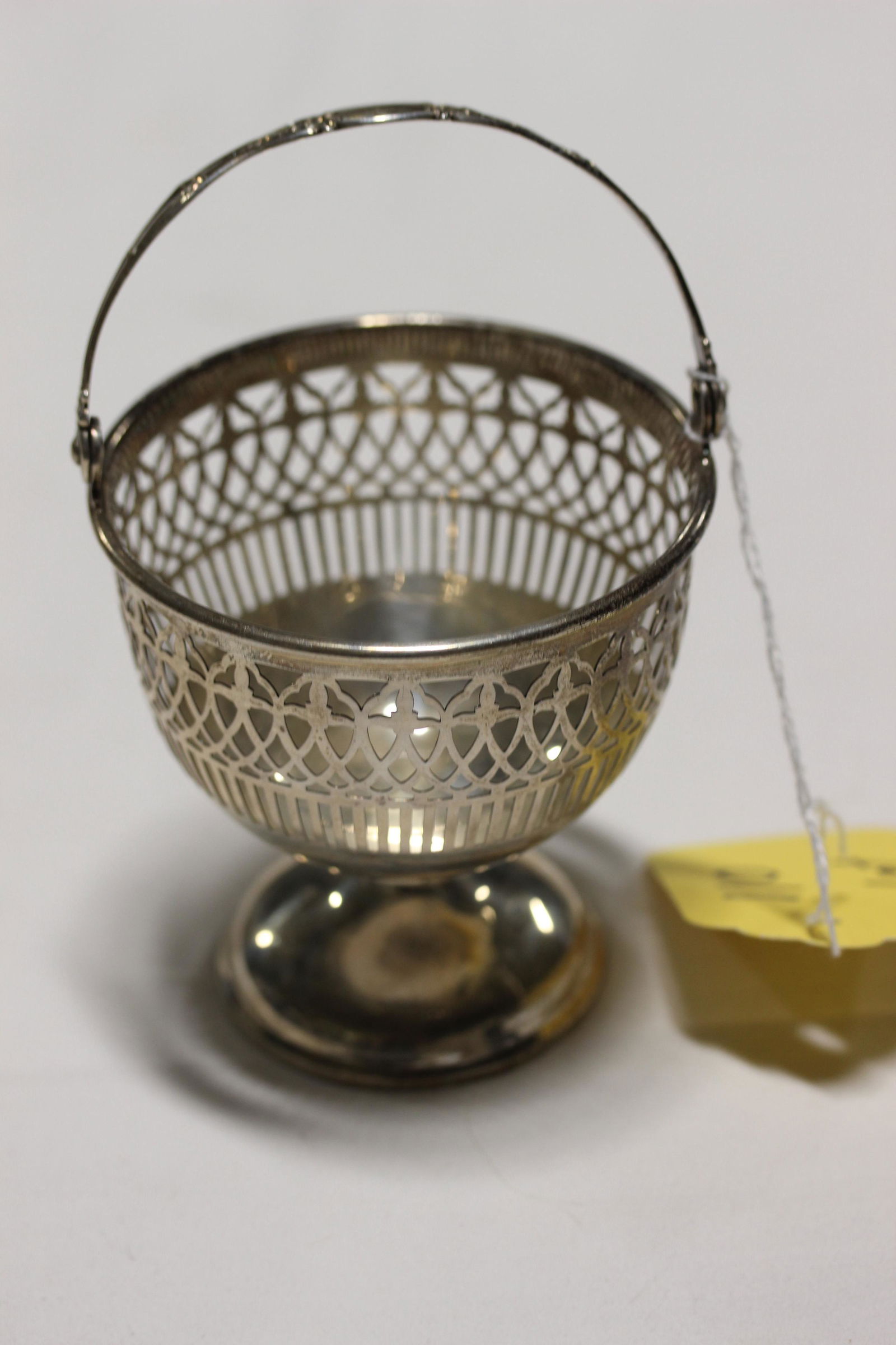 sterling silver basket with movable handle (1 of 4)