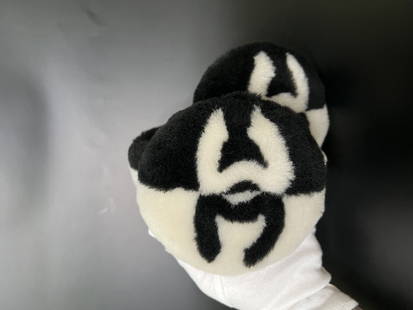 Chanel Earmuffs: Chanel Shearling & Lambskin Black & White Earmuffs, New Condition, Comes with Original Box, Authenticity Guaranteed ,CA, FL, NY, TX