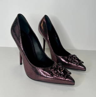 Versace Shoes: Versace Medusa Purple Heels Size 38, New Condition, Authenticity Guaranteed