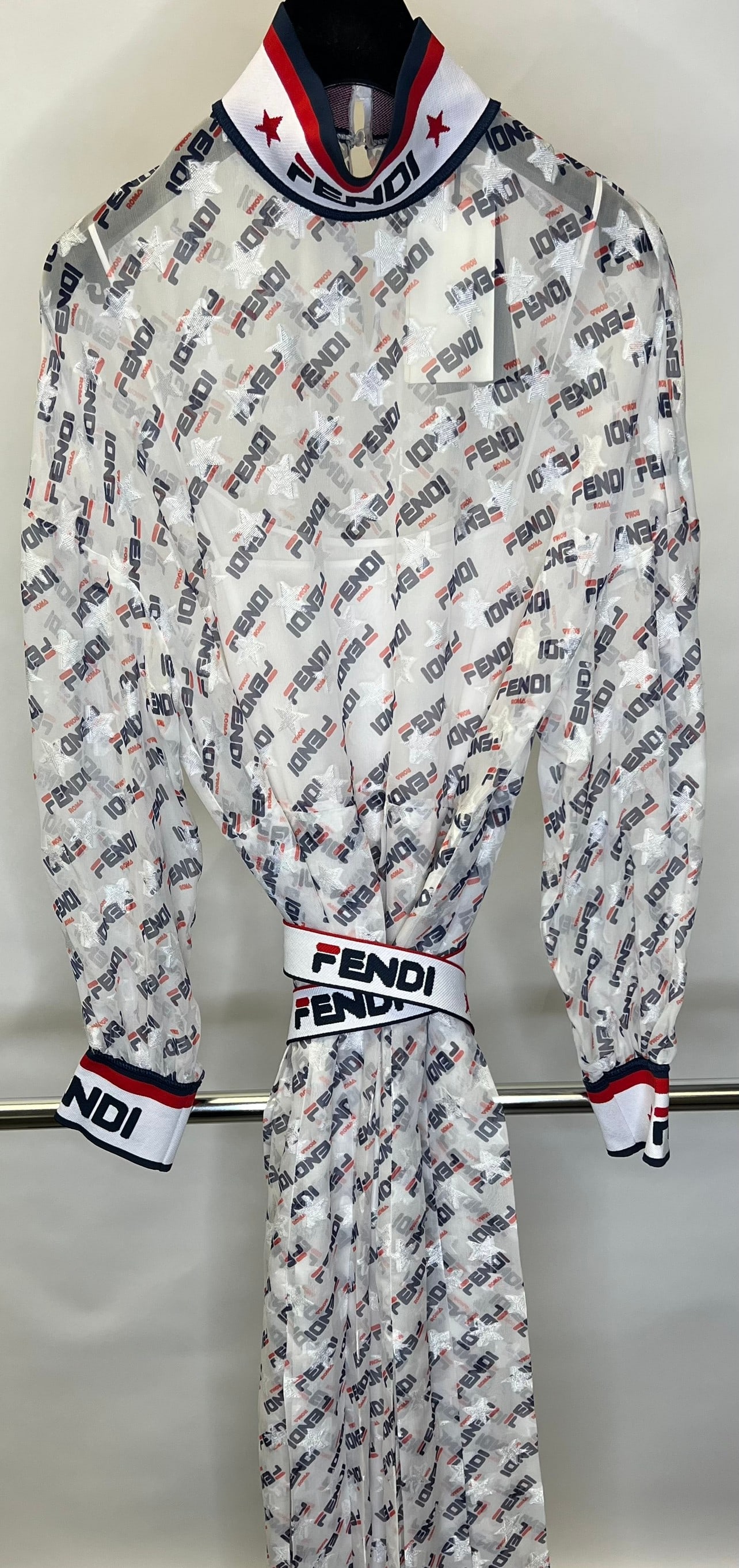Fendi Clothing : Fendi Logo Print Dress 2018 Mid Length Size 42, New Condition, Authenticity Guaranteed