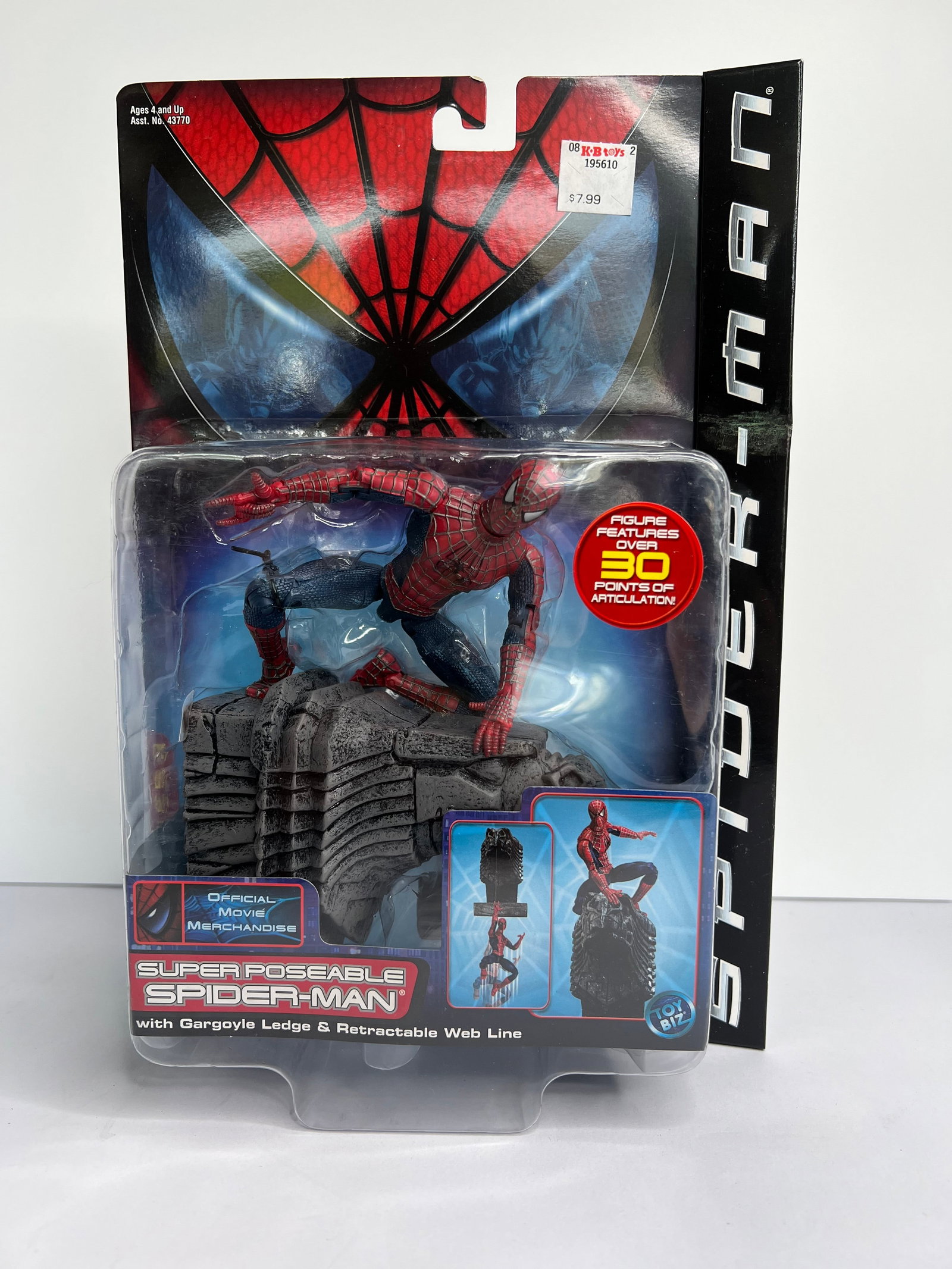 Spider-Man: Spider-Man Series "Super Poseable Spider-Man" 2002, New Condition (OnceTwice is not responsible for the correct description, authenticity, genuineness of, or defect of any lot and makes no warranty in