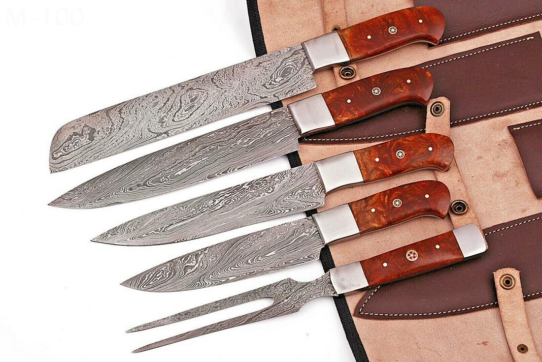 Exclusive Damascus Steel Chef Set Handmade Knives (1 of 4)