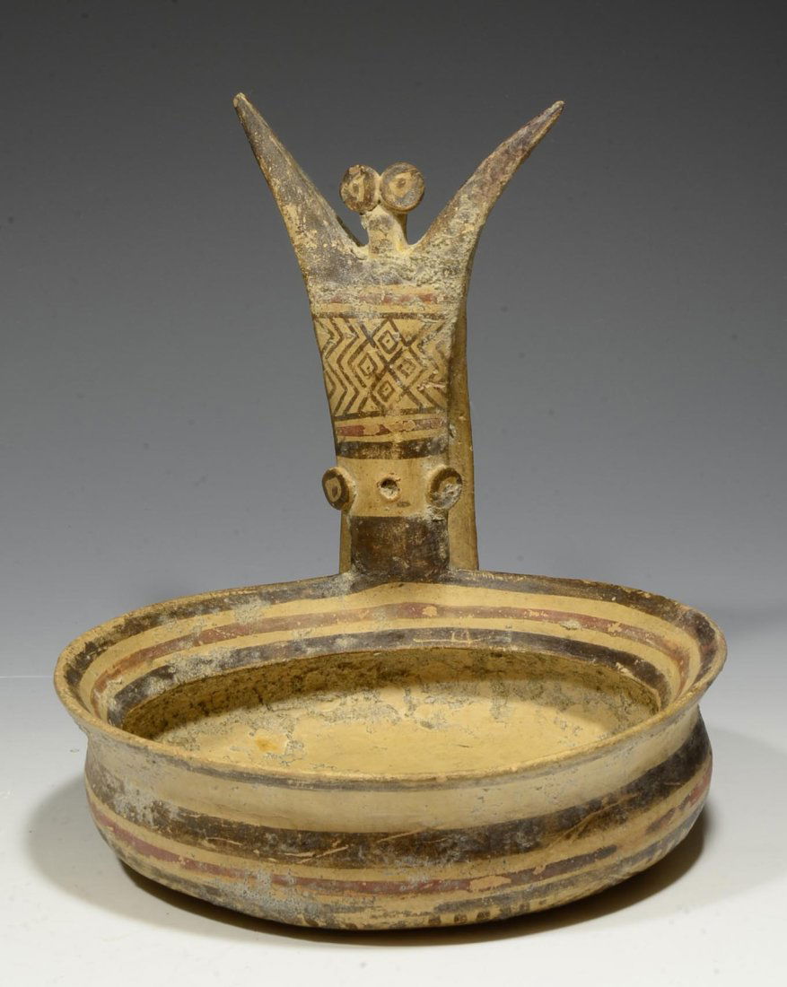 Ancient Daunia Terracotta Kyathos with Stylized Creature (1 of 5)