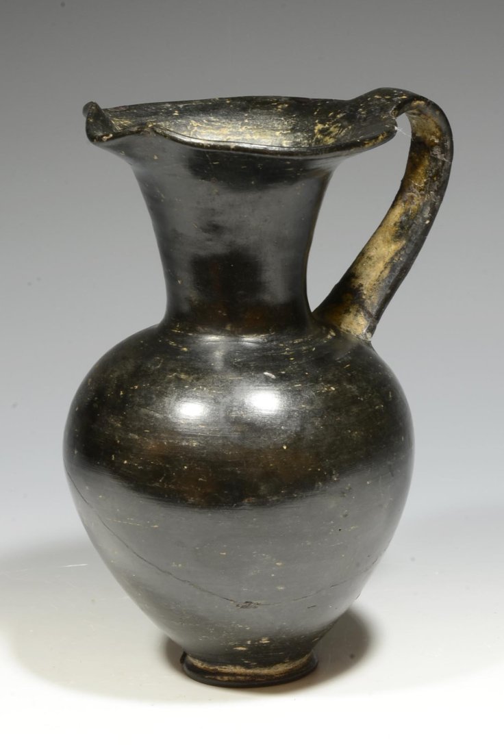 Etruscan Bucchero Ware Pottery Oinochoe Pitcher (1 of 4)