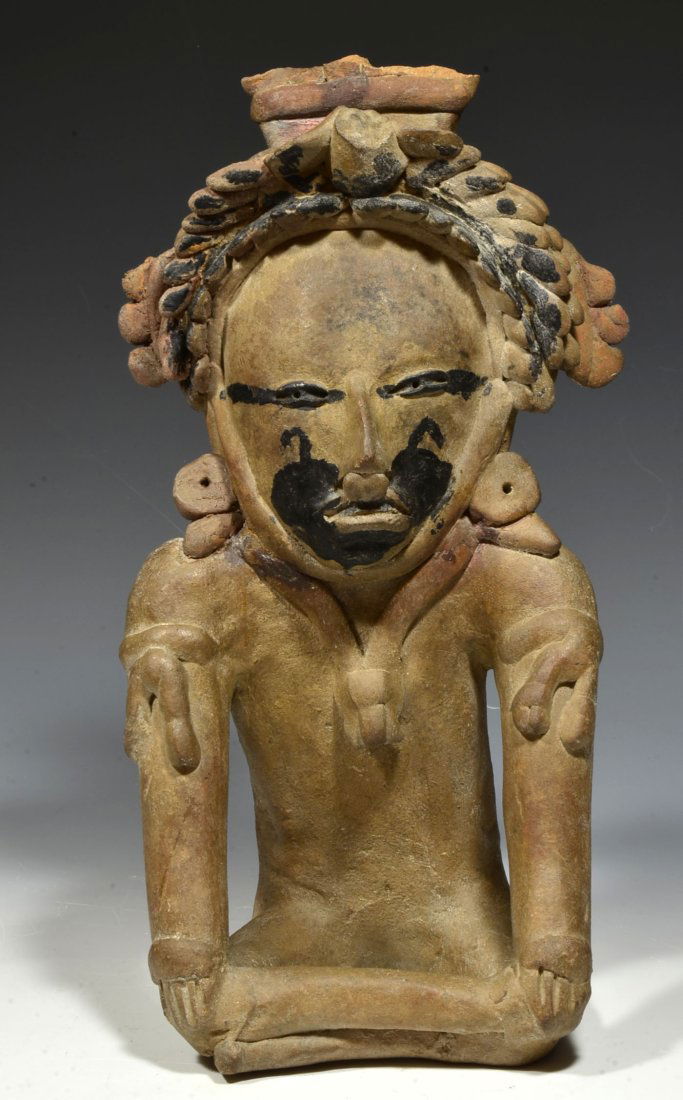 Pre Columbian Vera Cruz Seated Pottery Dignitary (1 of 5)