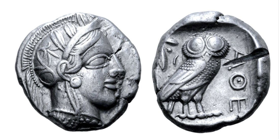 Ancient Greek Silver Coin Athens AR  Owl Tetradrachm (1 of 1)