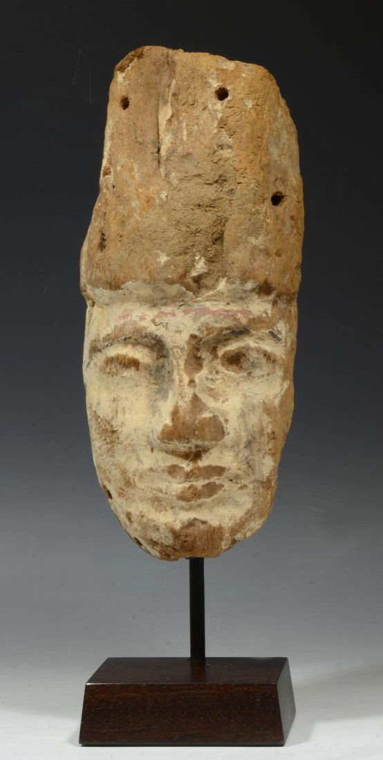Egyptian Wood Painted Sarcophagus Mask (1 of 5)
