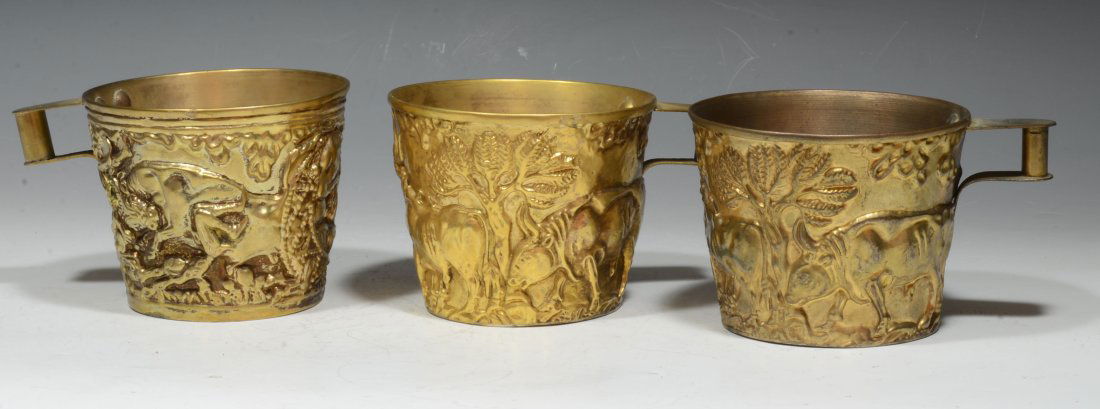 Three Greek Gilt Mycenaen Museum Cup Replicas (1 of 3)