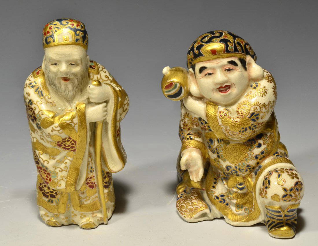 Late 19th Century, Meiji Period Porcelain Japanese Satsuma Figures Auction