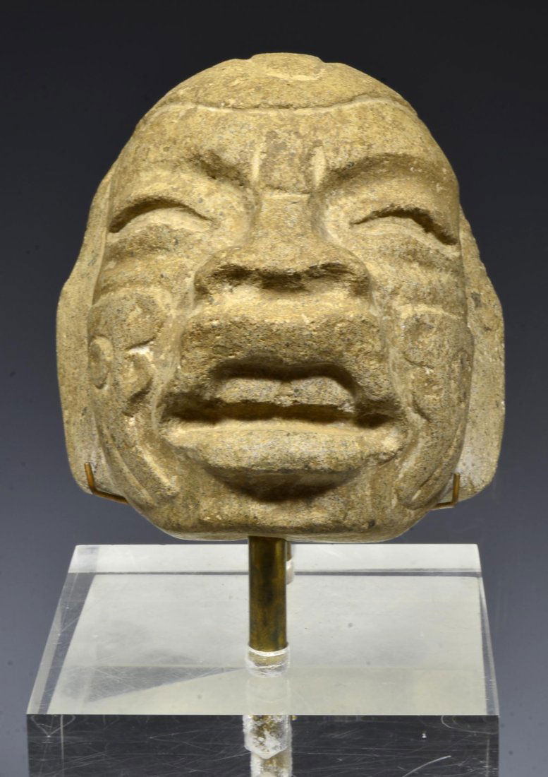 Pre Columbian Fine Olmec Stone Head (1 of 5)