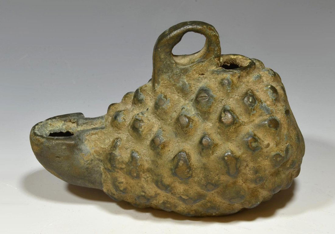 Ancient Roman Bronze Pine Cone Form Oil Lamp (1 of 6)