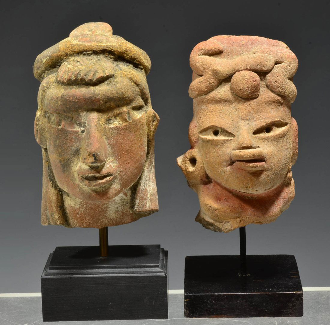 Two Pre Columbian Pre Classic Pottery Heads Olmec & Tlatilco (1 of 4)