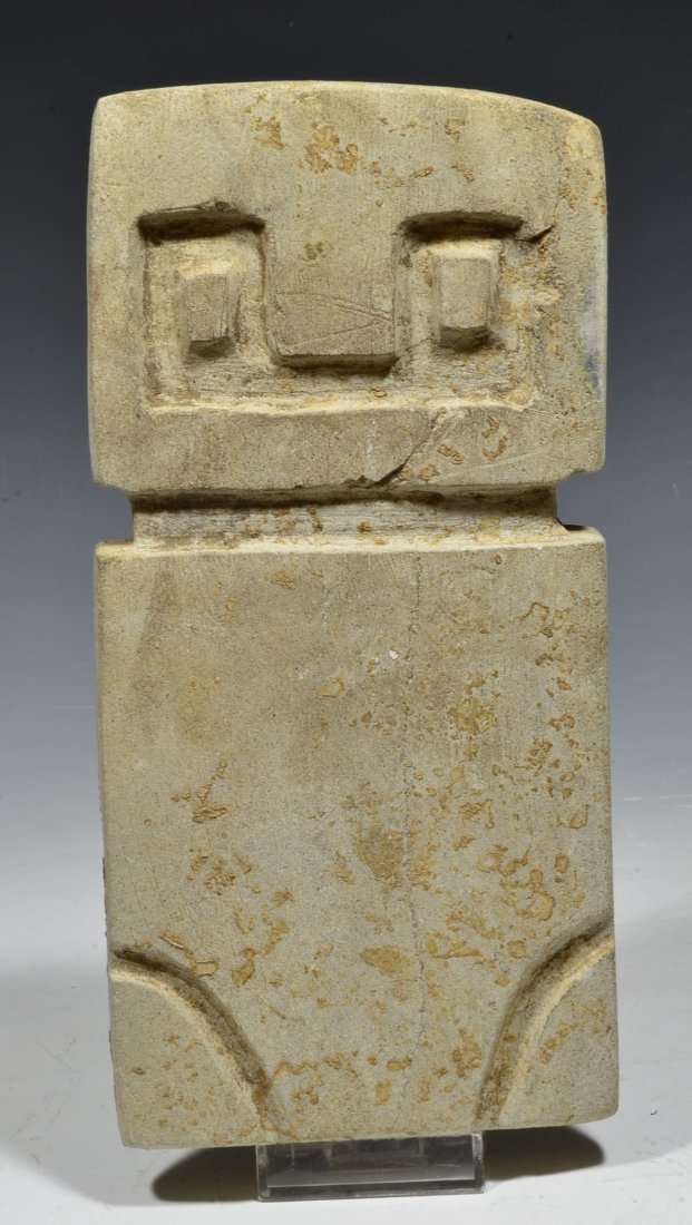 Pre Columbia Valdivia Limestone Abstract Figural Janiform Stele (1 of 5)